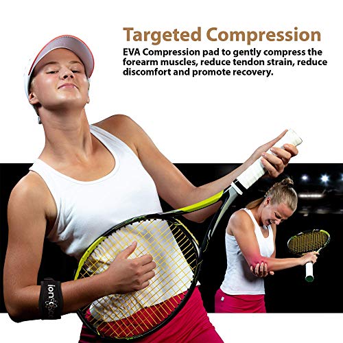 Cinta de compresión para codo, ligera y ajustable con acolchado EVA, ideal para practicar deportes como el tenis o el golf, talla única, marca Ionocore