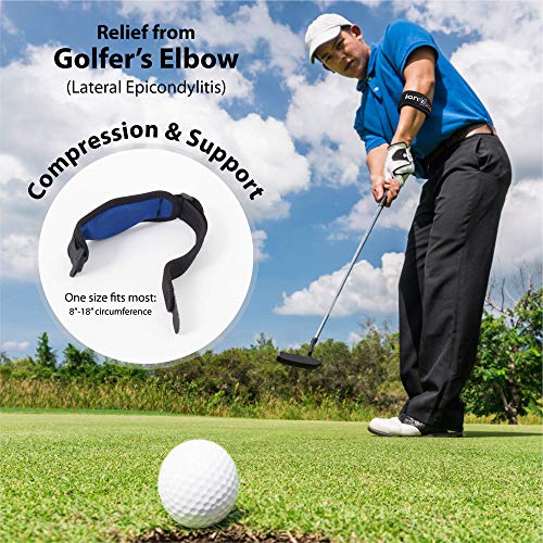 Cinta de compresión para codo, ligera y ajustable con acolchado EVA, ideal para practicar deportes como el tenis o el golf, talla única, marca Ionocore