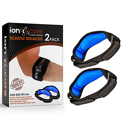 Cinta de compresión para codo, ligera y ajustable con acolchado EVA, ideal para practicar deportes como el tenis o el golf, talla única, marca Ionocore