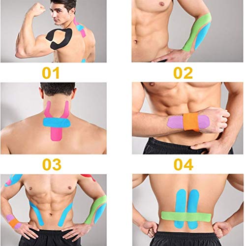 Cinta Deportiva 2.5cm * 5m elástico Lesiones musculares Sport Tapes Vendaje de Apoyo de la Cinta Kinesiología Rodilleras Apoyo Protector (Color : Pink)