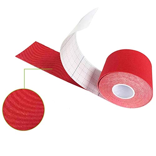 Cinta Deportiva 2.5cm * 5m elástico Lesiones musculares Sport Tapes Vendaje de Apoyo de la Cinta Kinesiología Rodilleras Apoyo Protector (Color : Pink)