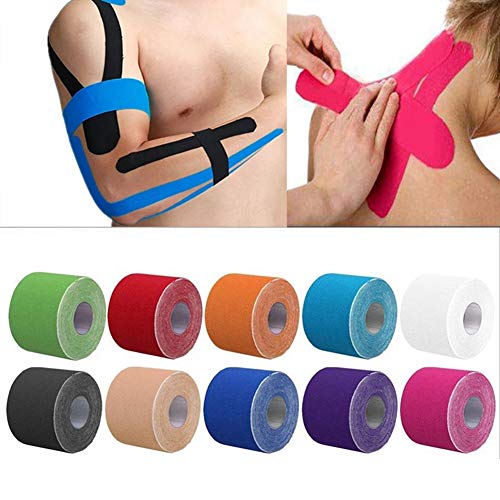 Cinta Kinesiología Tape CompresióN Cinta De Soporte Muscular EláStica,Cinta Adhesiva Deportiva Pegatinas Musculares Para Ejercicio RecuperacióN De Lesiones Deportivas,10cm*5m