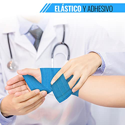 Cinta Kinesiologica Adhesiva Deportiva - Vendaje Neuromuscular - 1 Cinta Elastica Autoadhesiva - Tape Deportivo Fisioterapia - Cross Tape Funcional