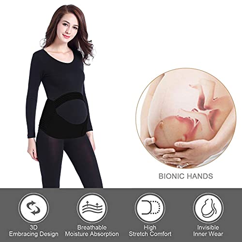 CinturóN Apoyo para el Embarazo Abdomen Volver CinturóN Maternidad EláStico Suave Transpirable para Envolver la Cintura Alivie el Dolor Cadera Pelvis (Pink,L)