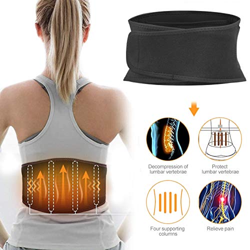 Cinturón calefactor para la cintura, cinturón ajustable para terapia de calor en la zona lumbar, dismenorrea Dolor abdominal para hombres y mujeres Calambres Alivio del dolor Lumbar cálido