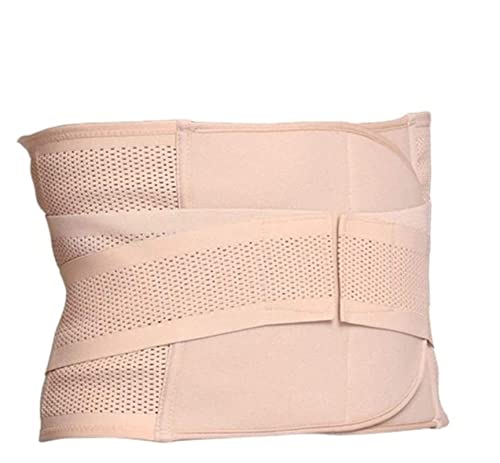 Cinturón de soporte lumbar para mujeres y hombres, protección amplia, alivio para el dolor de espalda, hernia de disco, ciática, escoliosis y más - Diseño de malla transpirable (Color: Beige, Tamaño: