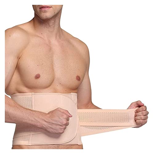 Cinturón de soporte lumbar para mujeres y hombres, protección amplia, alivio para el dolor de espalda, hernia de disco, ciática, escoliosis y más - Diseño de malla transpirable (Color: Beige, Tamaño: