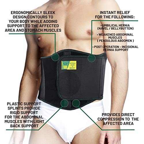 Cinturón Ergonómico para Hernia Umbilical por Everyday Medical I Faja Abdominal para Soporte de Hernias Ombligo con Almohadilla de Compresión I Soporte para Hernia Ventral para Hombres y Mujeres - S/M