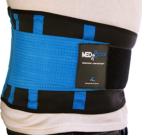 Cinturón Lumbar Médico Ortopédico para Prevenir Lesiones al hacer Deporte o Aliviar el Dolor y la Molestia de la Ciática, la Hernia de Disco, Mejora la Postura de la Espalda- Azul L 81-98cm