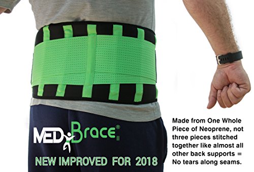 Cinturón Lumbar Médico Ortopédico para Prevenir Lesiones al hacer Deporte o Aliviar el Dolor y la Molestia de la Ciática, la Hernia de Disco, Mejora la Postura de la Espalda- Verde 2XL 102-119cm