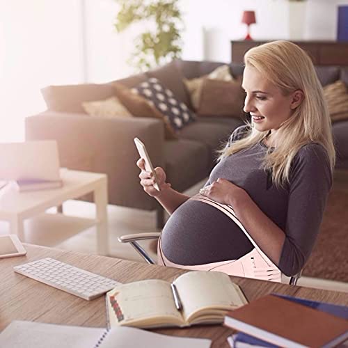 CinturóN Soporte Maternidad para el Embarazo Suave Estirable, Transpirable para Levantar el Soporte y Aliviar el Dolor Espalda y Cadera (Pink,XL)