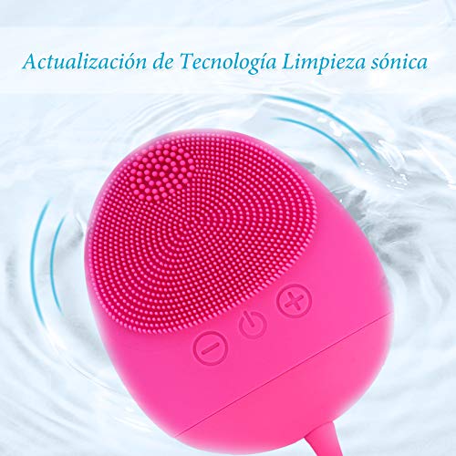 CkeyiN Cepillo Limpiador Facial de Silicona Dispositivo De Belleza Cara Poros Acné Espinillas Puntos quita Exfoliación Masajeador Impermeable IPX7 para Todo Tipo de Piel Recargable Portátil USB