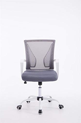 CLP Silla Oficina Tracy en Malla Transpirable I Silla de Ordenador Regulable en Altura & Ergonómica I Silla de Escritorio con Ruedas I Color:, Color:Gris, Color del Marco:Blanco