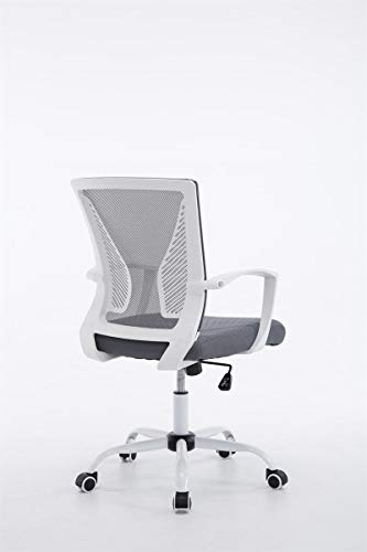 CLP Silla Oficina Tracy en Malla Transpirable I Silla de Ordenador Regulable en Altura & Ergonómica I Silla de Escritorio con Ruedas I Color:, Color:Gris, Color del Marco:Blanco