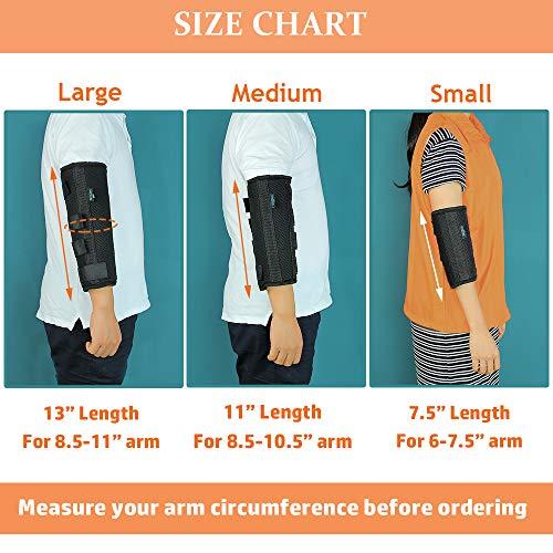 Codera para inmovilizar fracturas, protector para túnel cubital, nervio cubital, lesiones, órtesis de codo para estabilización durante la noche