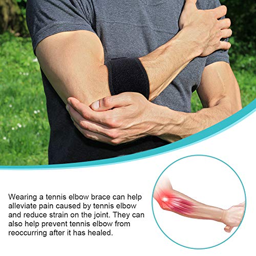 Codo de Tenista, Cinta de Codo con Almohadilla de Compresión, Soporte Codos de Tenista Ajustable para Hombres y Mujeres, Alivio Eficaz del Dolor de la Tendinitis y Prevención de Lesiones, 1 Par