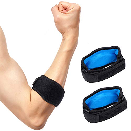 Codo de Tenista, Cinta de Codo con Almohadilla de Compresión, Soporte Codos de Tenista Ajustable para Hombres y Mujeres, Alivio Eficaz del Dolor de la Tendinitis y Prevención de Lesiones, 1 Par