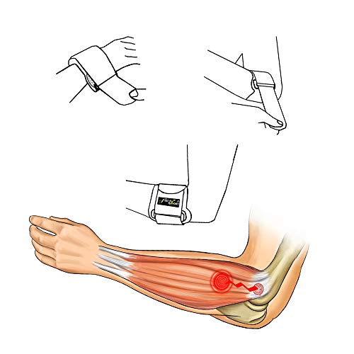 Codo de tenista (negro/rojo) Alivio del dolor del antebrazo refrescante y antideslizante gracias a una almohadilla de presión que absorbe los golpes y una tela de flujo de aire flexible única.