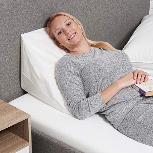 Cojin Cuña para Respaldo en Cama - Almohada de Soporte: Apoyo para la Espalda, Piernas Rodillas - Ideal para Cuando está Leyendo, también Ayuda con el Reflujo Ácido - Hecha en Portugal por Proheeder