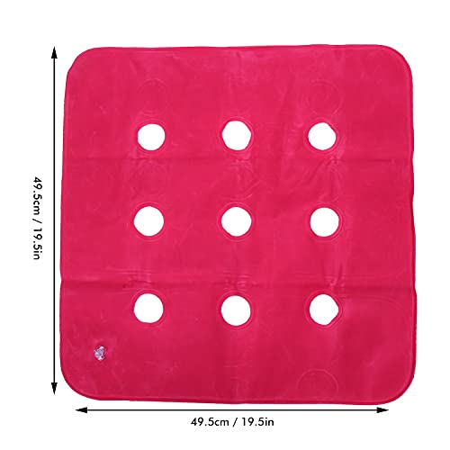 Cojín De Aire Inflable Anti-escaras, Material De PVC Cojín De Aire Anti-escaras, Anti-escaras, Para Hospital Para Ancianos(Cojín flocado cuadrado rosa rojo)