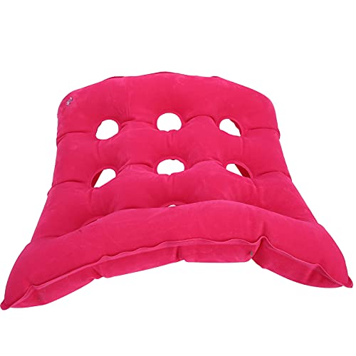 Cojín De Aire Inflable Anti-escaras, Material De PVC Cojín De Aire Anti-escaras, Anti-escaras, Para Hospital Para Ancianos(Cojín flocado cuadrado rosa rojo)