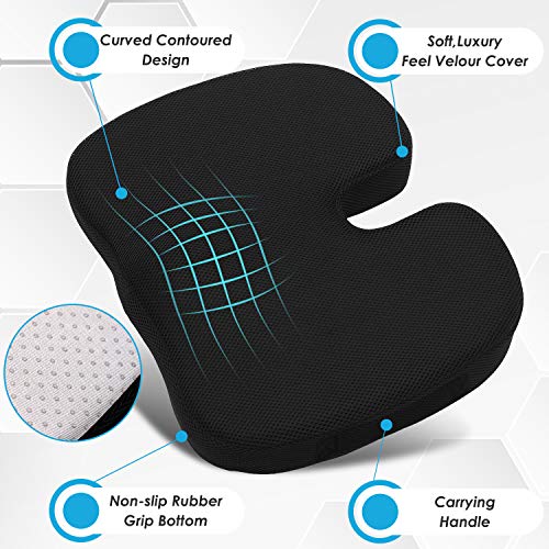 Cojín de espuma viscoelástica para asiento de coche y almohada de apoyo lumbar 3D, cojín ortopédico para silla de oficina, silla de oficina, almohada lumbar para revivir el dolor de espalda baja