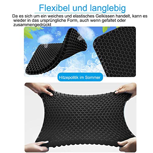 Cojín de Gel para Asiento de Oficina, cojín de Gel para Silla de Oficina, diseño Transpirable para Coche, Oficina, Silla de Ruedas, camión (Negro)