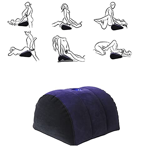 Cojín de posicionamiento de Almohada en Forma de cuña, cojín Triangular Inflable para posicionamiento de Muebles, Almohada Auxiliar de Postura Profunda (Azul)