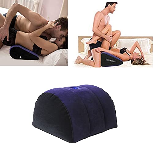 Cojín de posicionamiento de Almohada en Forma de cuña, cojín Triangular Inflable para posicionamiento de Muebles, Almohada Auxiliar de Postura Profunda (Azul)