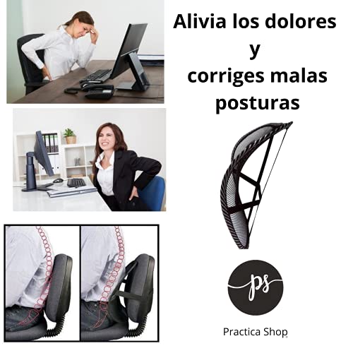 Cojin Lumbar Silla Oficina Soporte Malla Masaje Corrector Postura Alivio Dolor Espalda Almohada Asiento Ergonomica, Hogar, despacho y Vehiculos 2 Unid