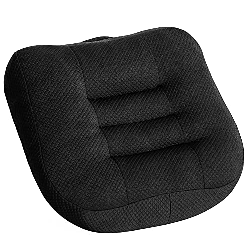 Cojín para asiento de coche, cojín para silla, 40 x 40 cm, ergonómico, ortopédico, para mesa de comedor, silla de oficina, silla de ruedas, silla de jardín, cojín de asiento, color negro