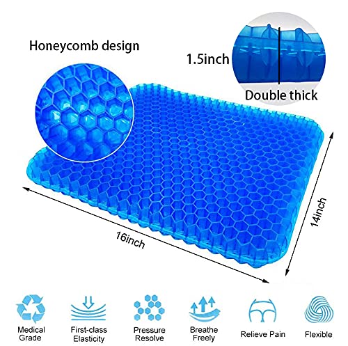 Cojines para sillas,Cojin ortopedico,cojin antiescaras para silla de ruedas,Tusscle Cojines coxis para Silla de Oficina, Sillas Gaming,Rueda,Coche,Funda Lavable, Azul