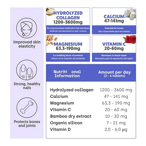 Colágeno Hidrolizado con Magnesio | Bote XXL, 450 Cápsulas (6 meses) | Potenciado con Calcio y Vitamina C para Piel, Articulaciones, Pelo, Músculos, Sistema Inmunológico y más Energía