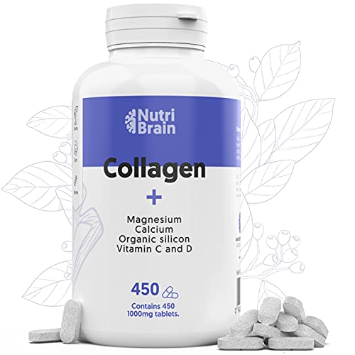 Colágeno Hidrolizado con Magnesio | Bote XXL, 450 Cápsulas (6 meses) | Potenciado con Calcio y Vitamina C para Piel, Articulaciones, Pelo, Músculos, Sistema Inmunológico y más Energía