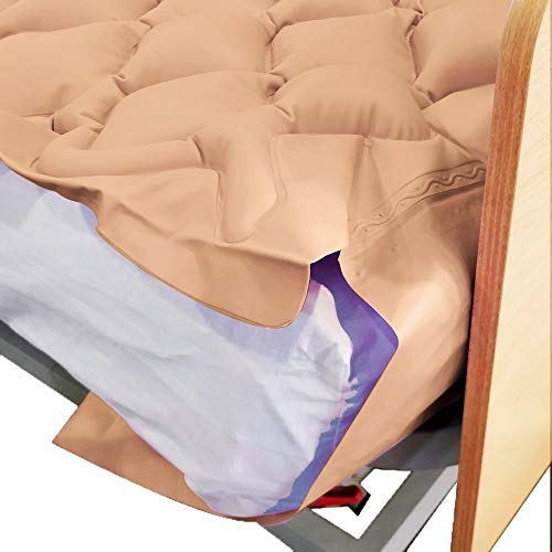 Colchón antiescaras de Aire, con compresor, PVC médico ignífugo, 200 x 90 x 7, 130 Celdas, Beige