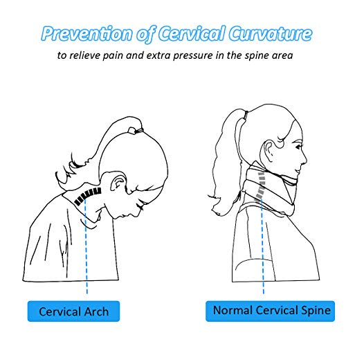 Collarín Cervical para Aliviar el Dolor y la Presión del Cuello, Soporte de Cuello de Espuma Suave que Estabiliza las Vértebras: Adecuado para Viajar, Dormir y Trabajar, Unisex(L)