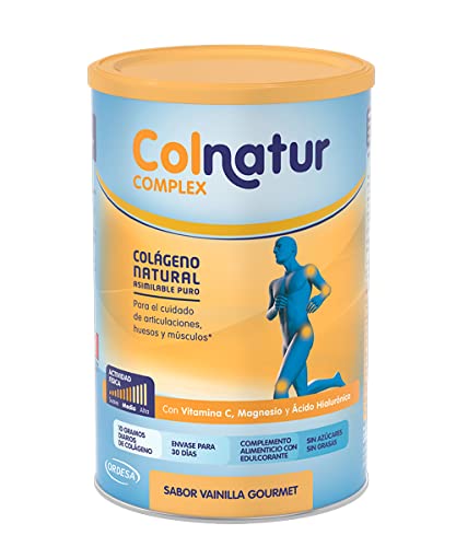 Colnatur Complex - Colágeno Natural para Músculos y Articulaciones, Vitamina C, Magnesio y Ácido Hialurónico, Sabor Vainilla, 335 gr