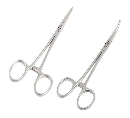 Comdent Hemostat - Pinzas de acero inoxidable, 15 cm, para perro, gato y mascota, tijeras de pesca, herramientas (rectas)