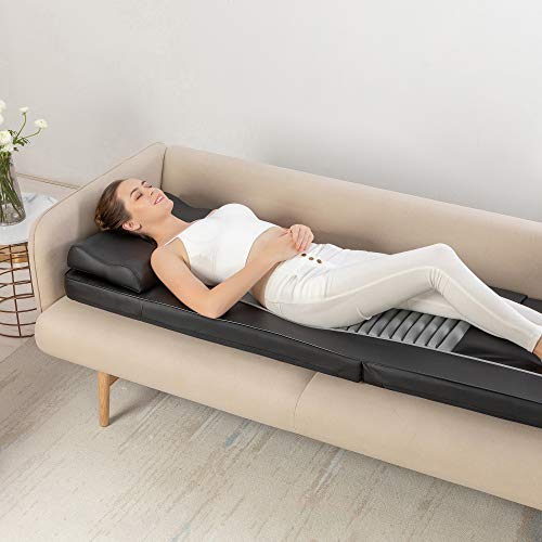 Comfier Colchoneta de masaje de cuerpo completo, masajeador de espalda Shiatsu con calor y colchón de masaje vibratorio, almohadilla de masaje Shiatsu para cama, masajeador para cuello y espalda