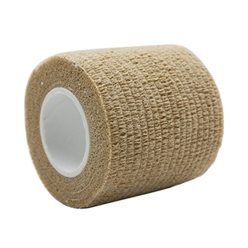 COMOmed - Vendaje médico microporoso y cohesivo, venda de crepé autoadhesiva, vendaje envolvente veterinario para caballos, caucho natural, 5 cm x 4,5 m, mujer, Skin, 12 rolls