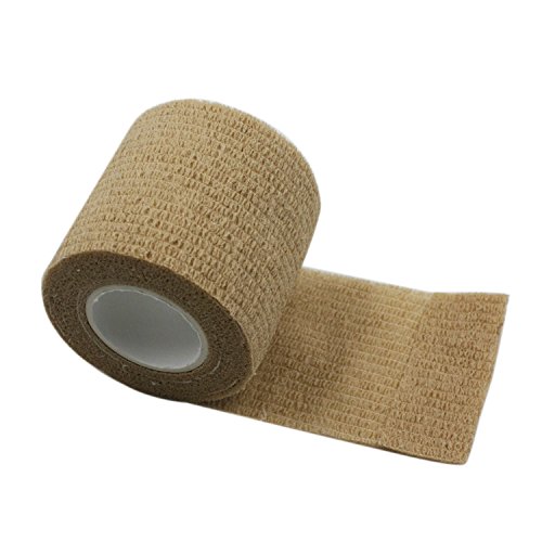 COMOmed - Vendaje médico microporoso y cohesivo, venda de crepé autoadhesiva, vendaje envolvente veterinario para caballos, caucho natural, 5 cm x 4,5 m, mujer, Skin, 12 rolls