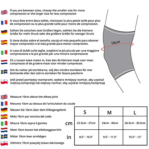 Compress Pro Coderas Deportivas Grandes (1 Férula) Codera Codo Tenista, Codo de Golfista, Levantamiento de Pesas, Tendinitis Codo y Lesiones Deportivas – Alivio Dolor Articulación Hombre y Mujer