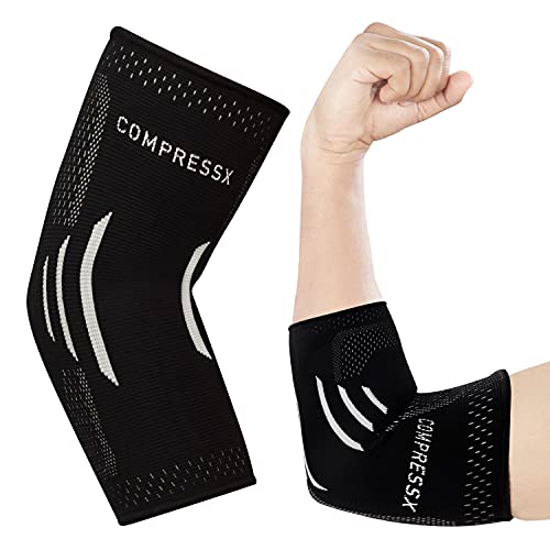 Compress Pro Coderas Deportivas Grandes (1 Férula) Codera Codo Tenista, Codo de Golfista, Levantamiento de Pesas, Tendinitis Codo y Lesiones Deportivas – Alivio Dolor Articulación Hombre y Mujer