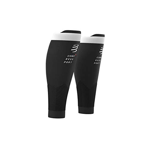 COMPRESSPORT R2V2 - Manga de compresión para las pantorrillas - Protección muscular, rendimiento y recuperación para el deporte - Ultraligero y anti-fatiga - Correr, Ciclismo, Trail y Triatlón, Negro