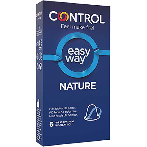 CONTROL Kit de 3 cajas de preservativos Nature Easy Way, 18 preservativos. Cada caja contiene 6 preservativos con una delicada lengüeta que permite desenrollarlo con un solo gesto