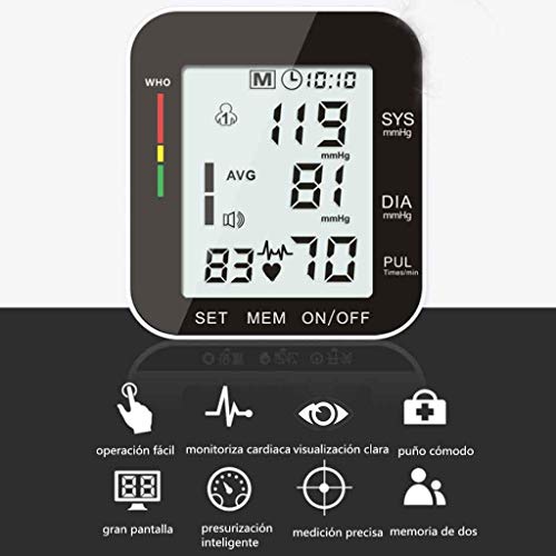 COOLEAD Tensiómetro de Muñeca, Tensiómetro Digital de Muñeca Automático Portátil con Gran Pantalla/Memoria(2x99)/Medición Precisa en Hogar Viaje para Padres