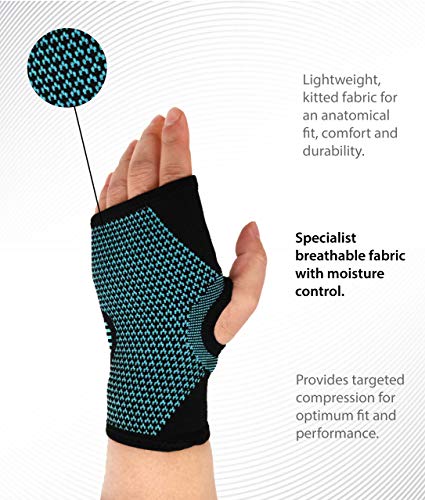 Correa de apoyo para la muñeca, férula de compresión transpirable multizona, ideal para dolor en las articulaciones, túnel carpiano, esguinces, tendinitis, inestabilidad de la mano y deportes (L)