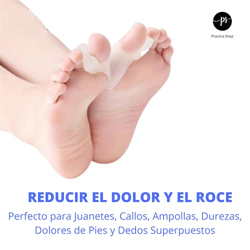 Corrector de Juanetes, de Gel de Silicona Para Dedo Gordo del Pie, Separador Hallux Valgus, Almohadilla ortopédica, Enderezadora de postura del dedo, 2 Pares 4 Unidades