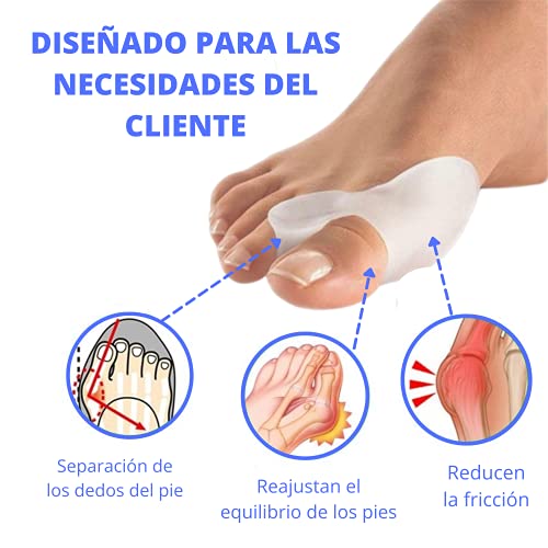 Corrector de Juanetes, de Gel de Silicona Para Dedo Gordo del Pie, Separador Hallux Valgus, Almohadilla ortopédica, Enderezadora de postura del dedo, 2 Pares 4 Unidades