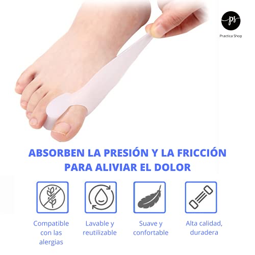 Corrector de Juanetes, de Gel de Silicona Para Dedo Gordo del Pie, Separador Hallux Valgus, Almohadilla ortopédica, Enderezadora de postura del dedo, 2 Pares 4 Unidades